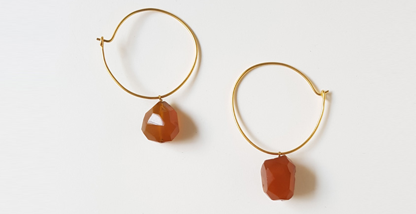 Tinted Oceans ✺ Stone Jewelry ✺ Sunset yellow loop earrings { 19 }